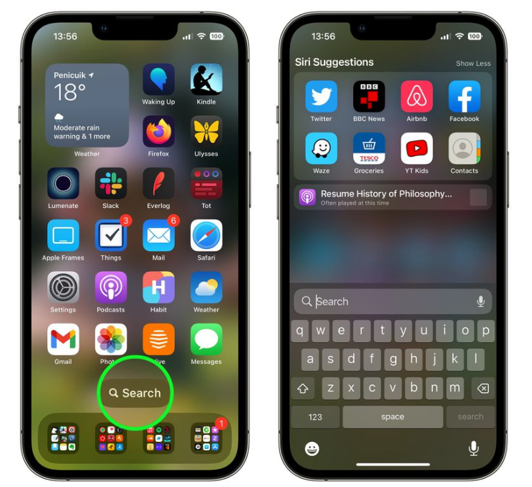 民乐苹果手机维修分享升级到 iOS 16 后，如何删除主屏幕上的搜索按钮 